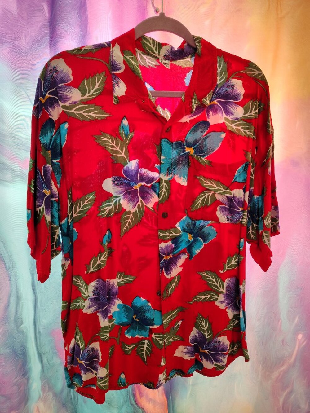 Men's Red Retro Hawaiian Shirt